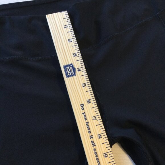 X by Gottex Active Capri Leggings Large Black Mesh Blocks Side Pocket - Picture 7 of 9